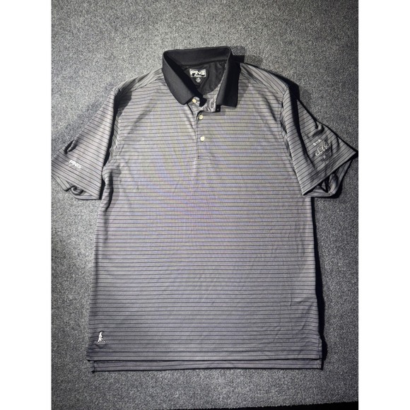 Ping Other - Ping Performance Polo Shirt Mens Large Grey Excellent Striped Birdie Golf Top